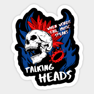 talking heads ll music speaks Sticker